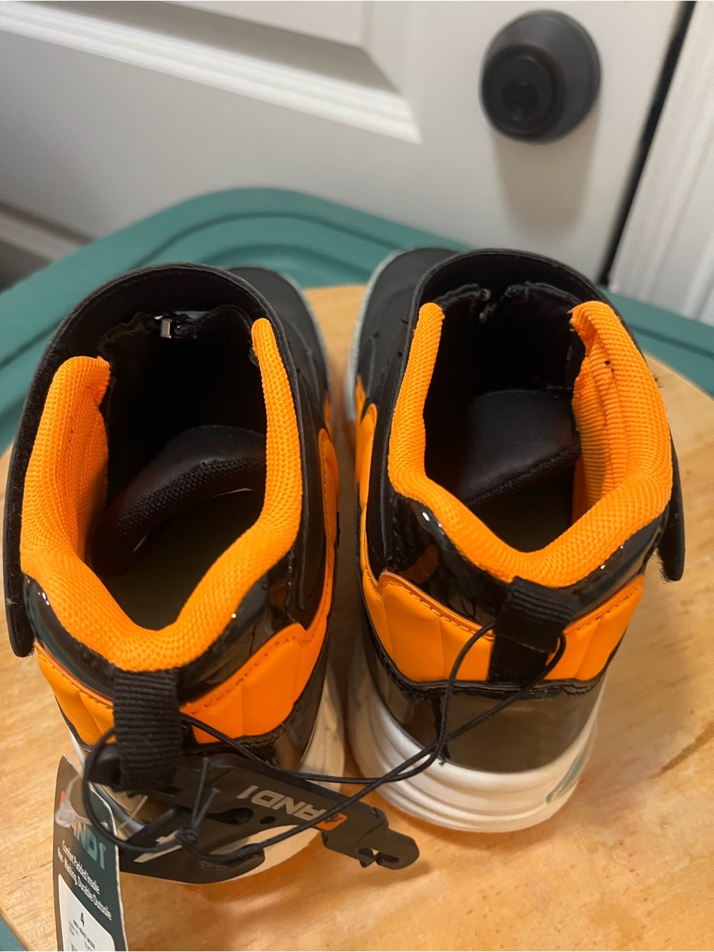 And1 Kids High-Top Sneakers in Orange and Black